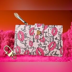 Betsey Johnson Blush Lips Keychain Card Coin Wallet